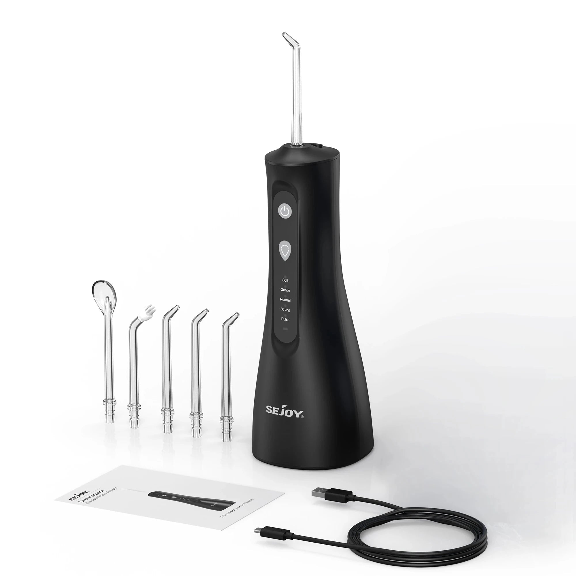 Portable Water Flosser Oral Irrigator with 5 Modes & 350ML Tank-black / UNITED KINGDOM
