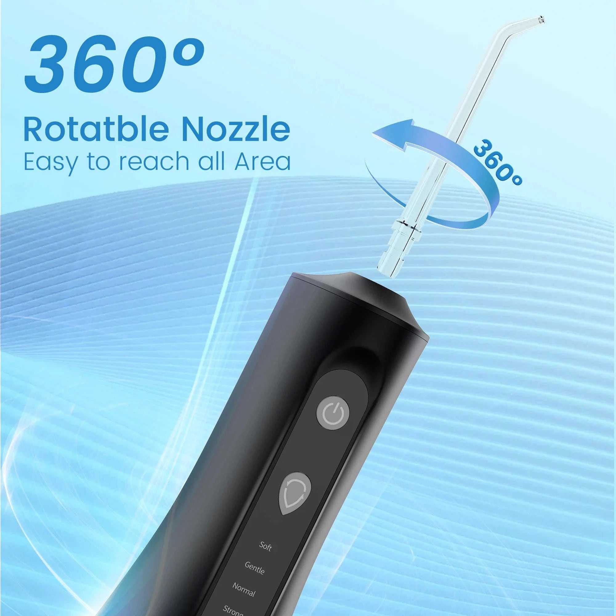Portable Water Flosser with 5 Modes, 300ml Tank & 5 Tips-black / United States