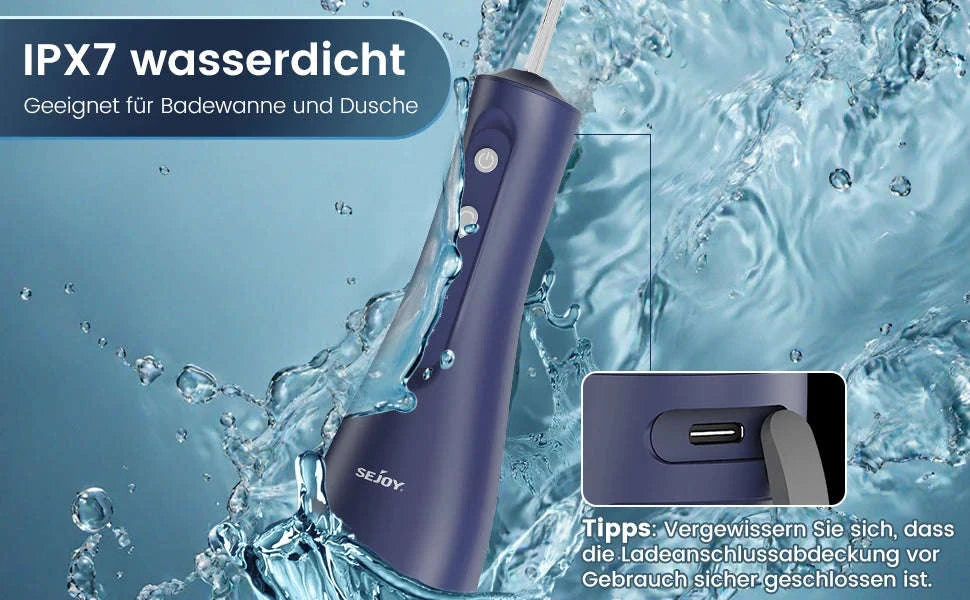 Portable Water Flosser with 5 Modes, 300ml Tank & 5 Tips-black / United States