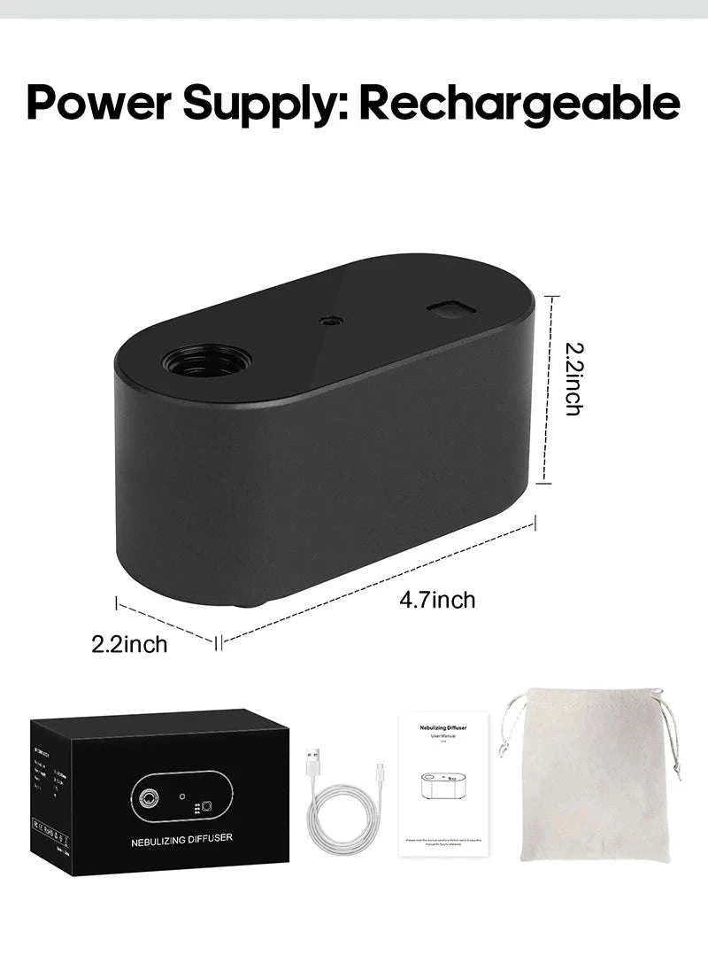 Portable Waterless Aroma Diffuser with 2000mAh Battery-Black