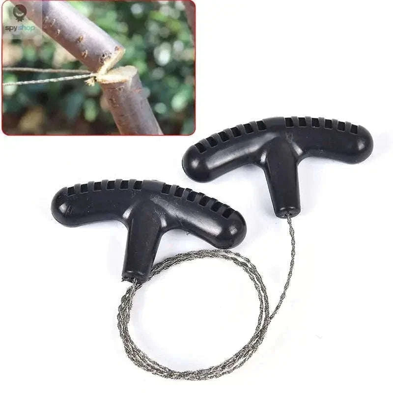 Portable Wire Saw for Camping, Survival, and Outdoor Cutting-Black