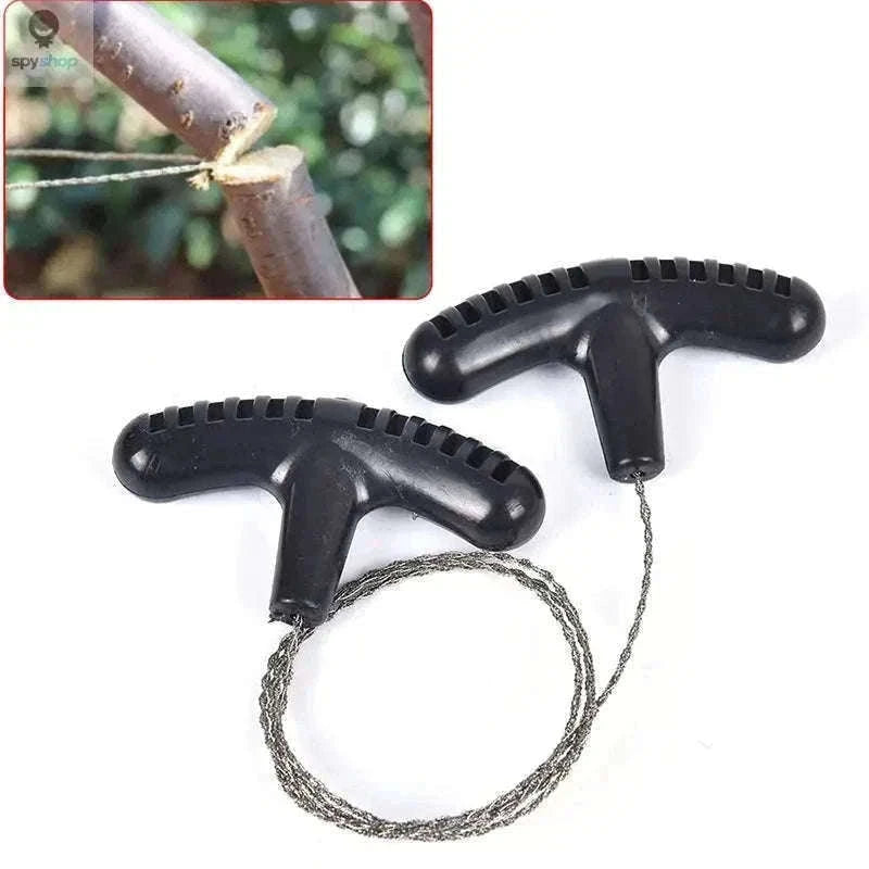 Portable Wire Saw for Camping, Survival, and Outdoor Cutting-Black