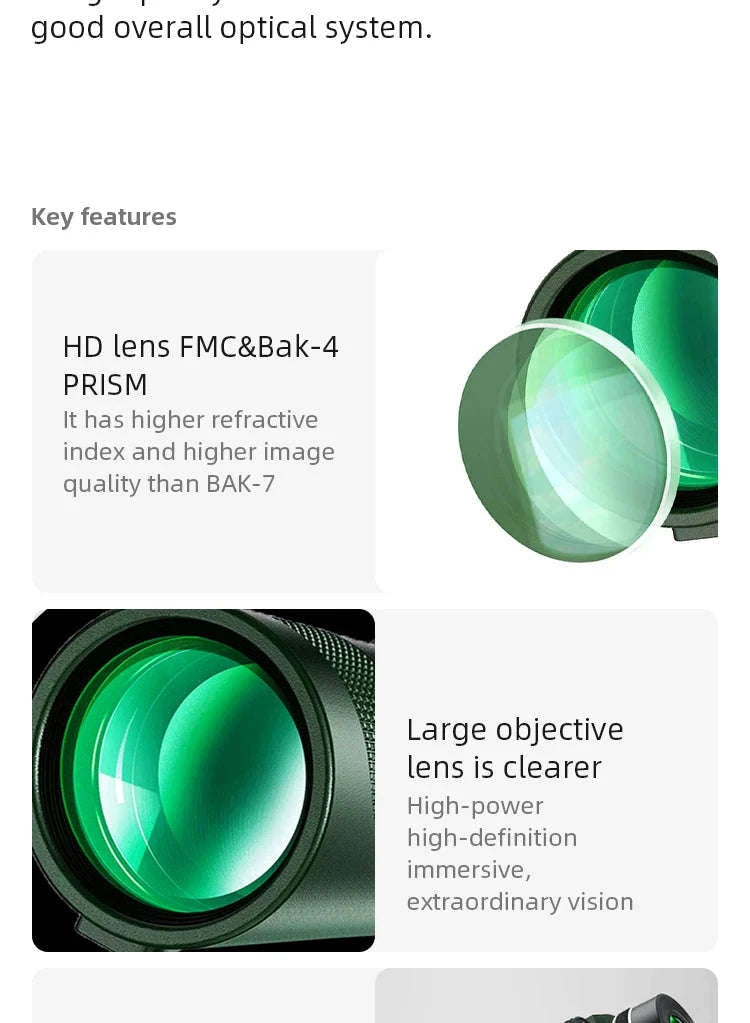 Portable Zoom HD 5000M Telescope for Outdoor Adventures-G872D-Green suit2