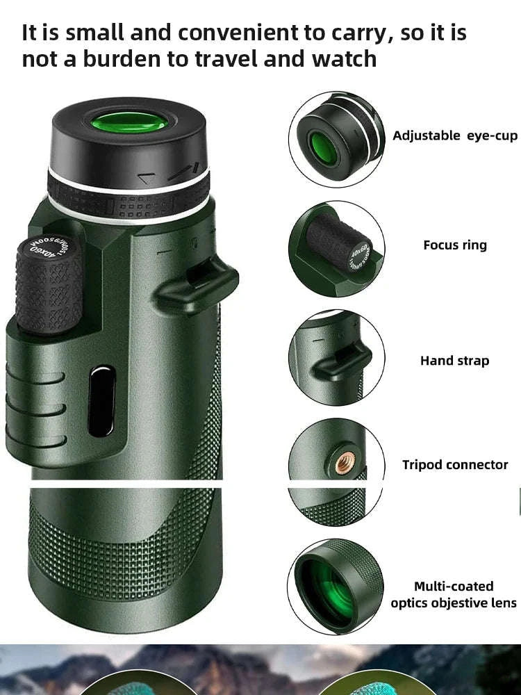 Portable Zoom HD 5000M Telescope for Outdoor Adventures-G872D-Green suit2