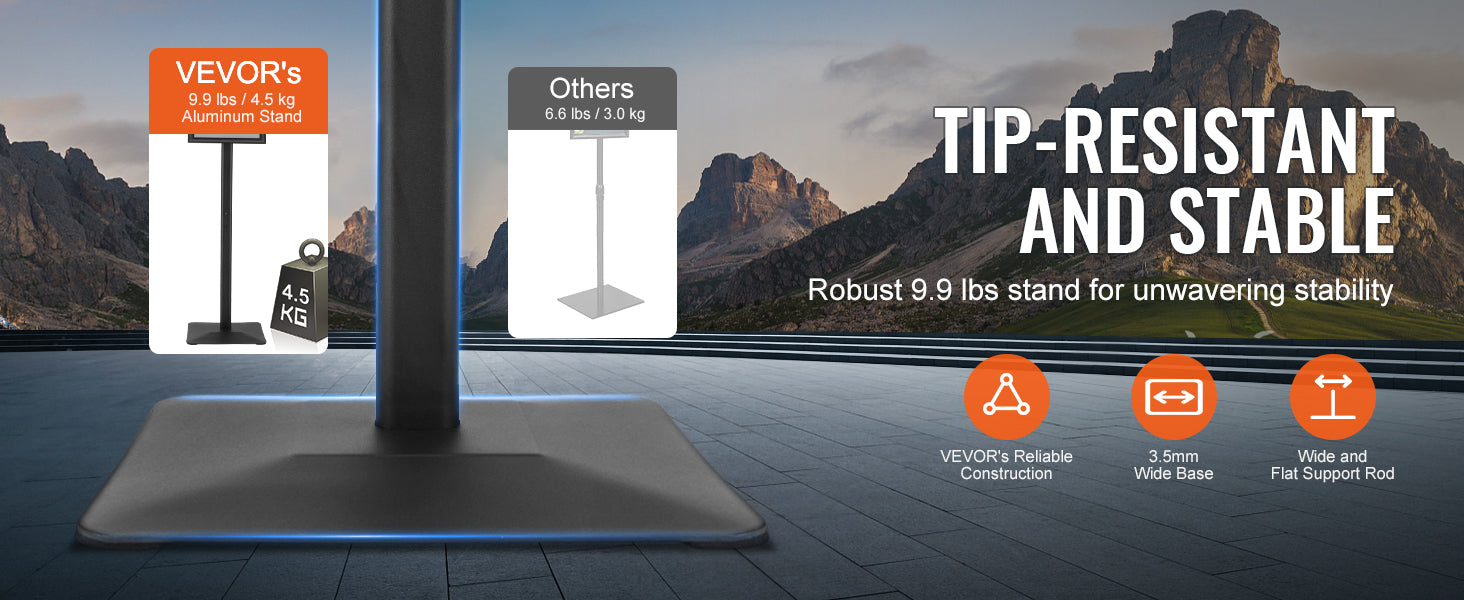 Support de panneau sur pied réglable avec cadre rotatif
