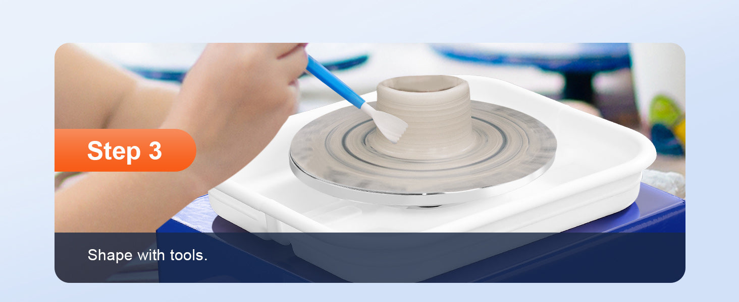 Mini Pottery Wheel Kit with Adjustable Speed & Dual Turntables