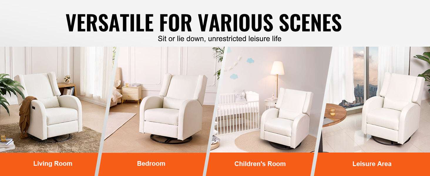 Power Recliner Swivel Glider Chair with 165° Recline & 240° Rotation-Light Gray / GERMANY