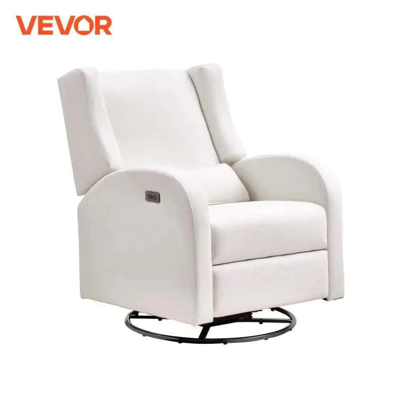 Power Recliner Swivel Glider Chair with 165° Recline & 240° Rotation-Light Gray / GERMANY