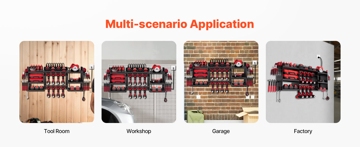 3-Tier Power Tool Organizer with 8-Outlet Charging Station Rack