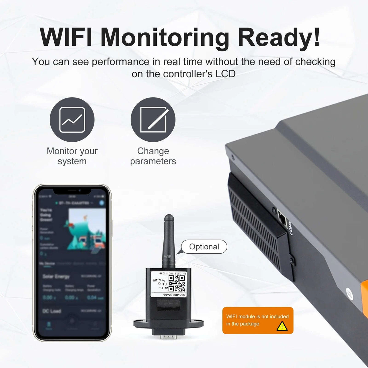 PowMr 3.2KW 24V Hybrid Solar Inverter with 80A MPPT & WiFi-2KVA 12V / 220-240V / france|No WIFI