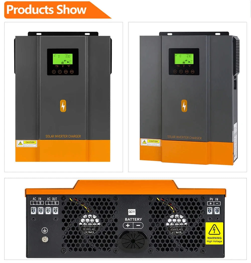PowMr 3.2KW 24V Hybrid Solar Inverter with 80A MPPT & WiFi-2KVA 12V / 220-240V / france|No WIFI