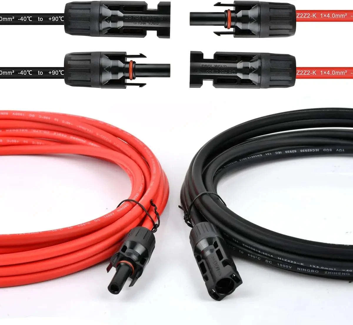 PowMr Black Red 3M 5M 7M 10M 15M 30M Solar Photovoltaic Line 6mm2 10AWG PV Cable with Connectors Solar System PV Extensions Wire-30M BR / United States