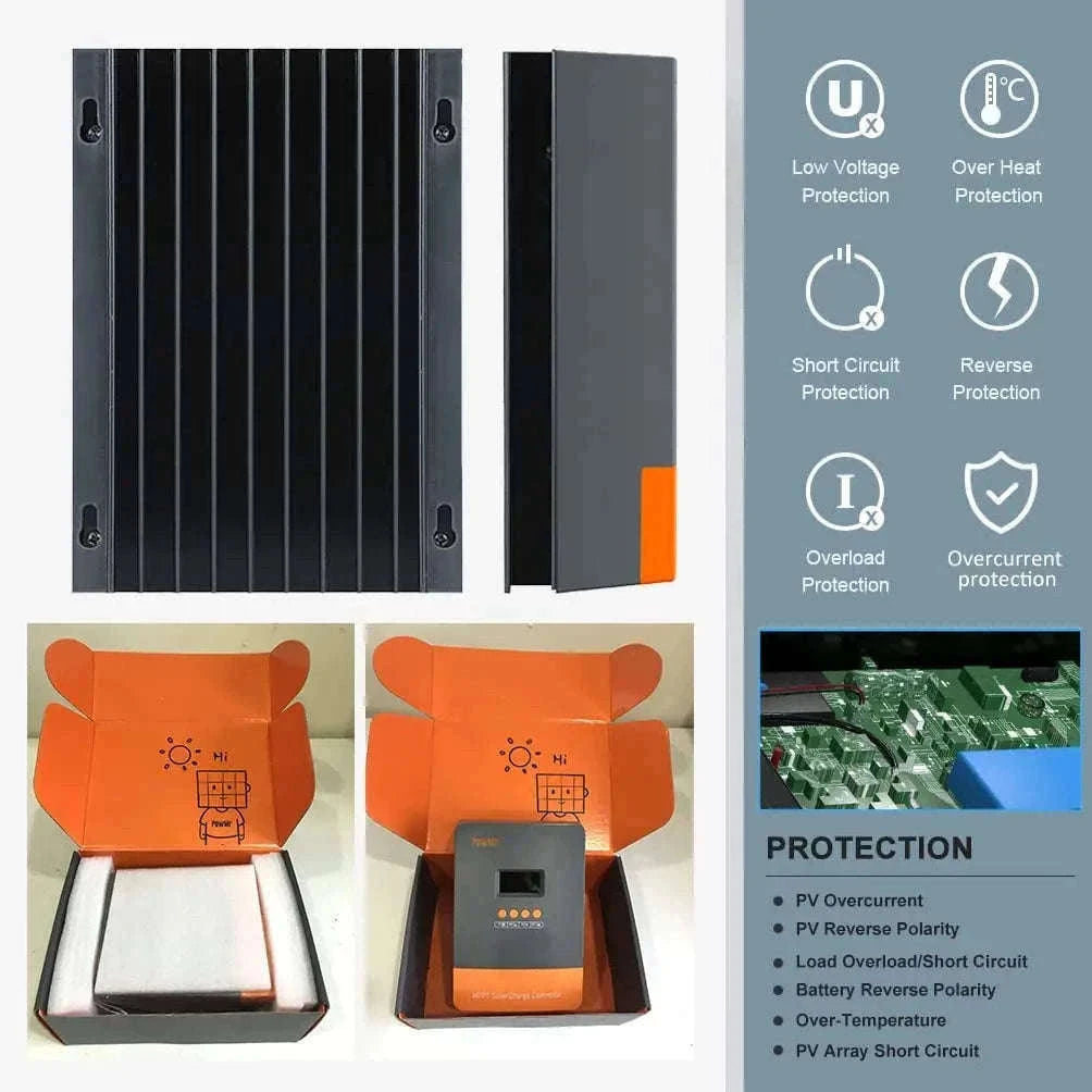 PowMr MPPT Solar Charge Controller for 12V–48V Systems-PWM 60A / france
