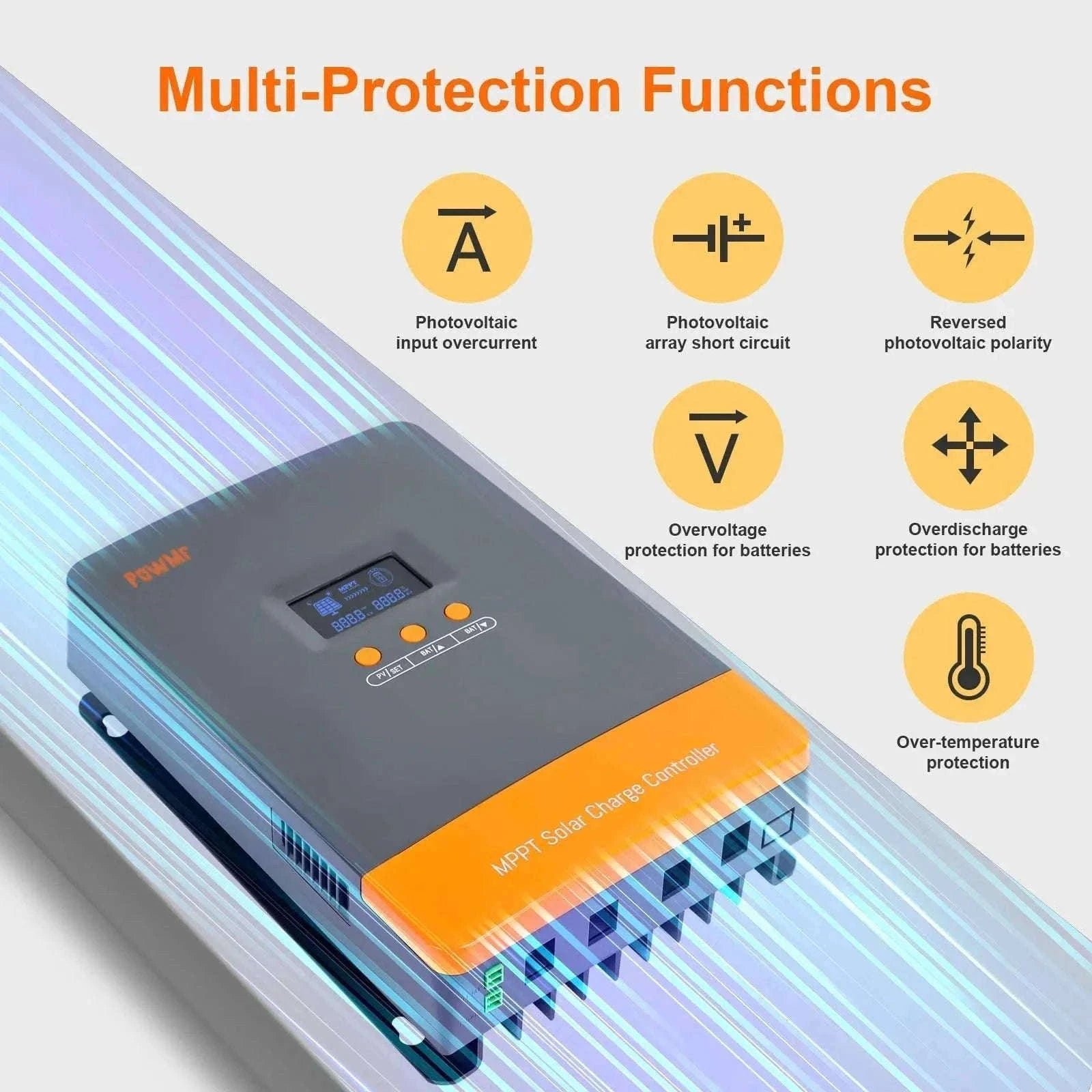 PowMr MPPT Solar Charge Controller for 12V–48V Systems-PWM 60A / france