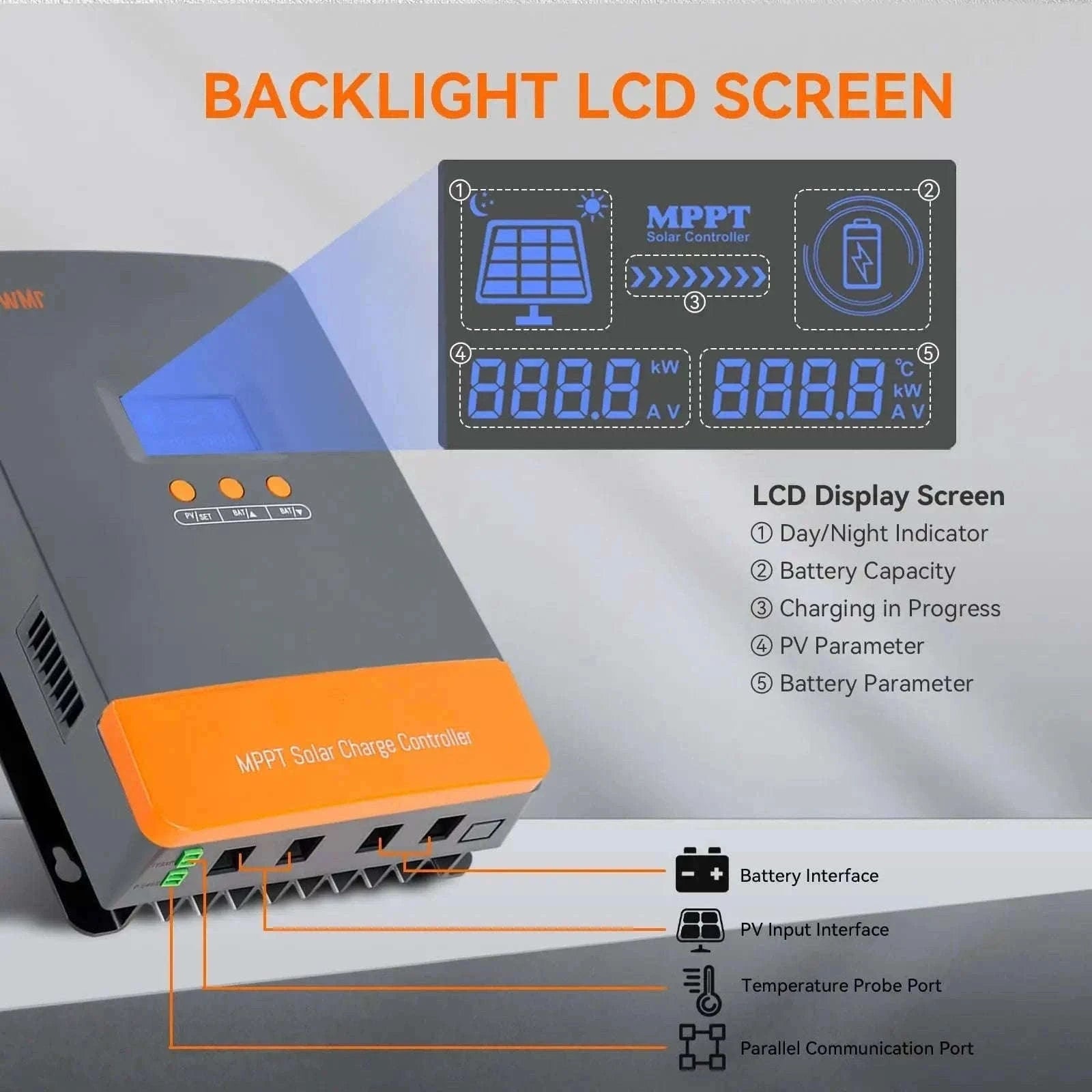 PowMr MPPT Solar Charge Controller for 12V–48V Systems-PWM 60A / france