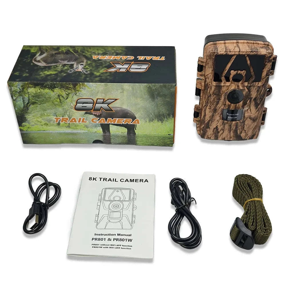 PR801W 8K WiFi Trail Camera with 60MP Night Vision-add 32GB / China Mainland