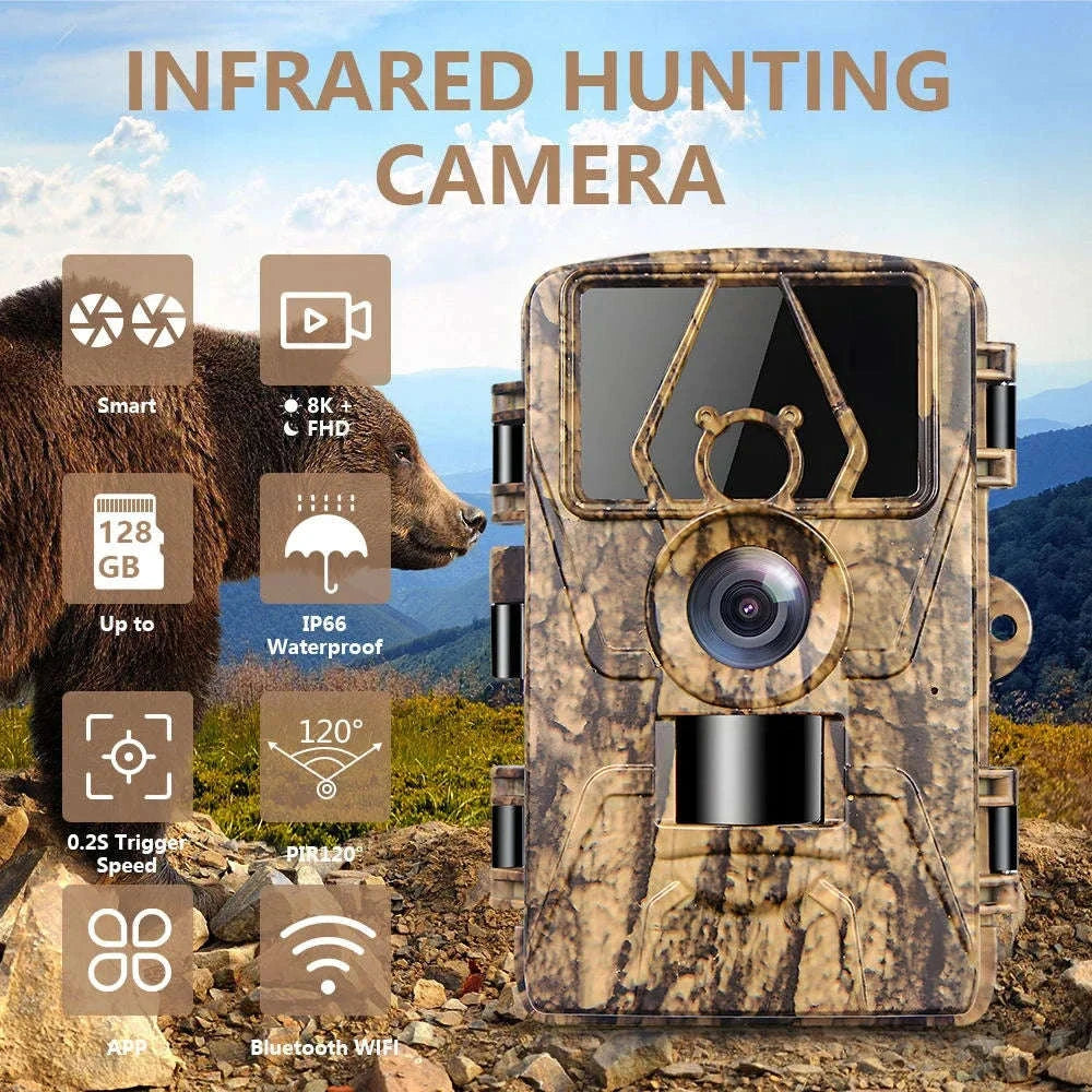 PR801W 8K WiFi Trail Camera with 60MP Night Vision-add 32GB / China Mainland