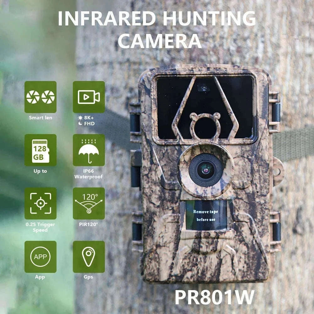 PR801W 8K WiFi Trail Camera with 60MP Night Vision-add 32GB / China Mainland