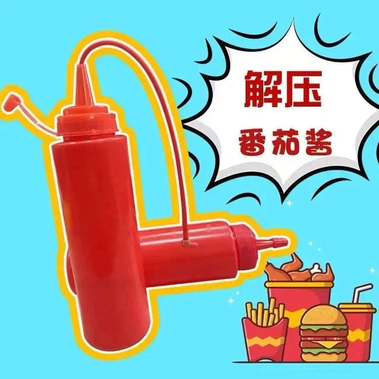 Prank Ketchup Bottle – Hilarious Gag Gift for Mealtime Fun-Red