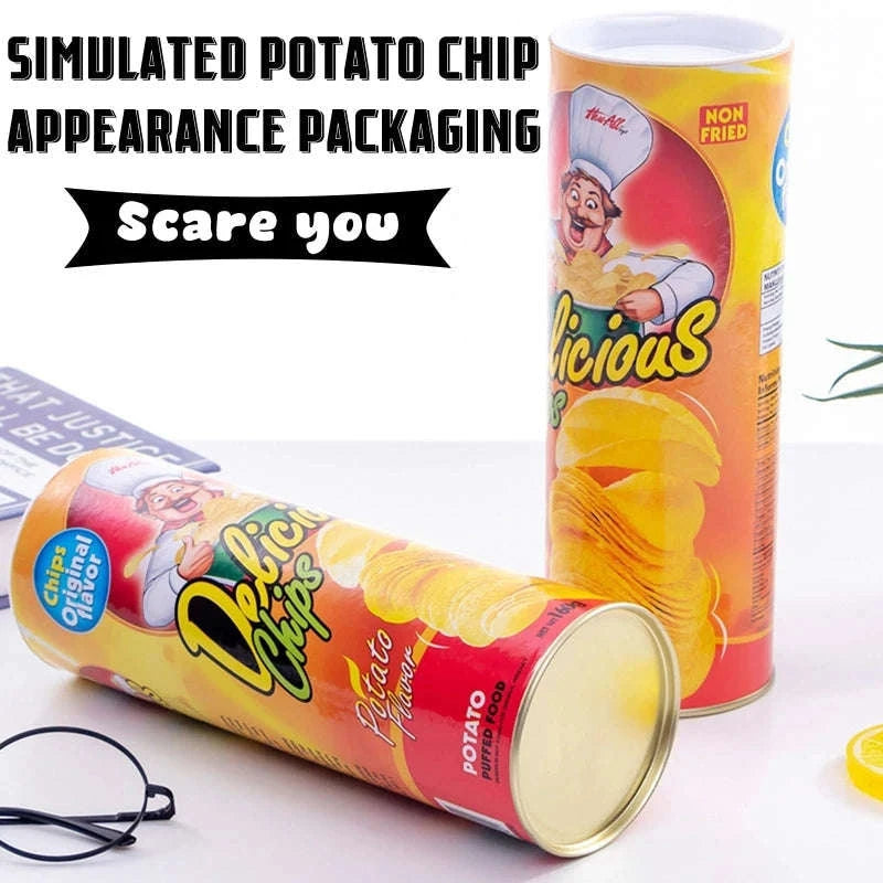 Prank Snake Toy in Potato Chip Can-1pc-11cm X 5cm