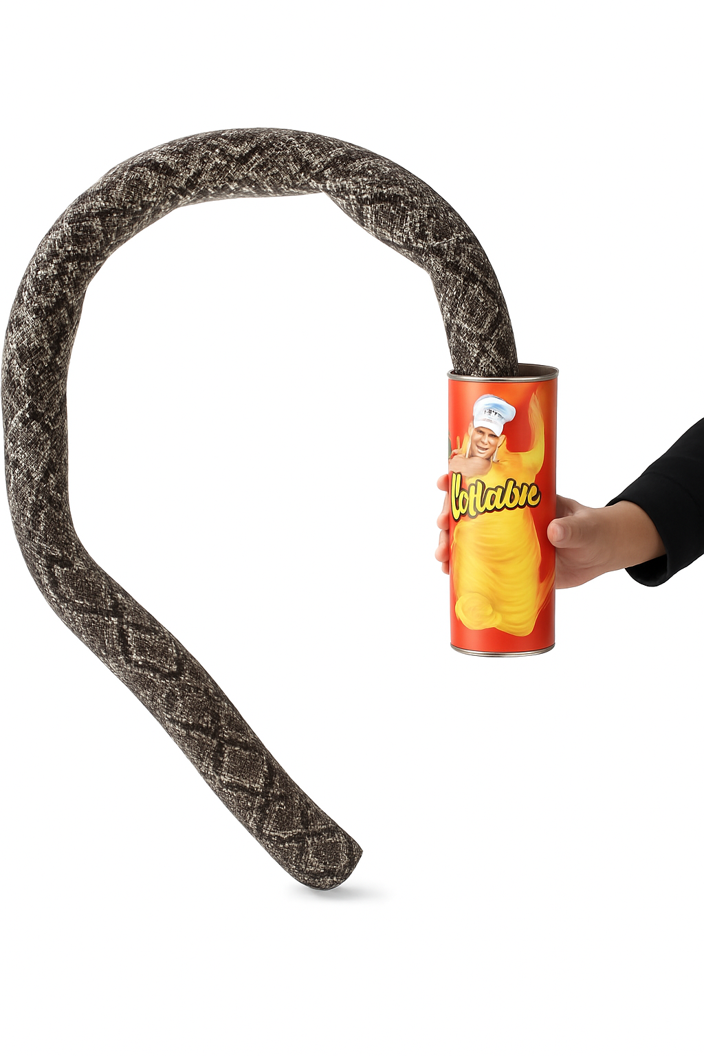 Scherz-Schlangenspielzeug in Kartoffelchips-Dose für überraschendes Lachen