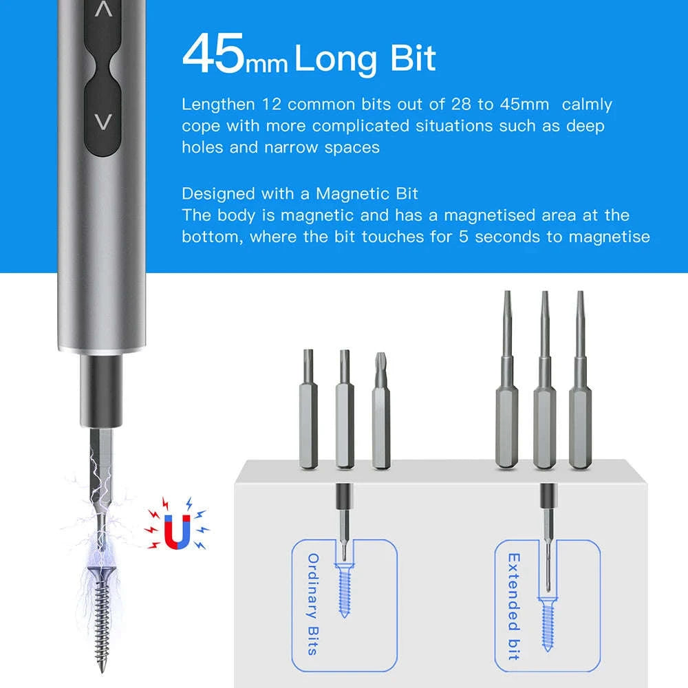 Precision Electric Screwdriver Set – 6‑in‑1 Repair Kit-N20 handle 4 bits