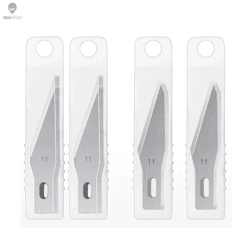 Precision Metal Scalpel Knife Kit-Blue Silver