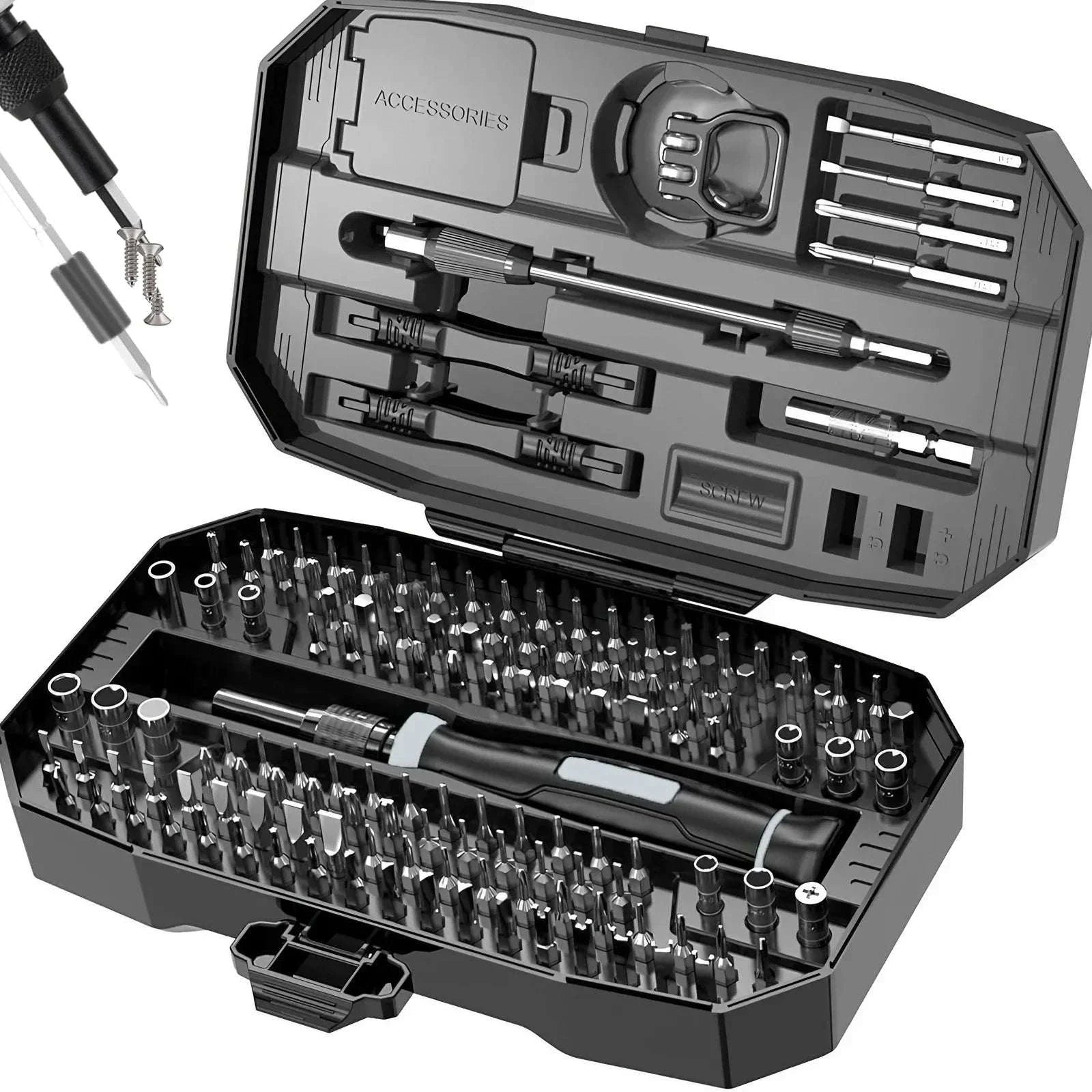 Precision Screwdriver Set 152-in-1 Professional Repair Kit-152 in 1 (black)
