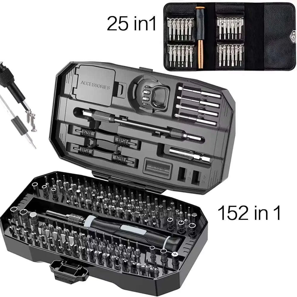 Precision Screwdriver Set 152-in-1 Professional Repair Kit-152 in 1 (black)