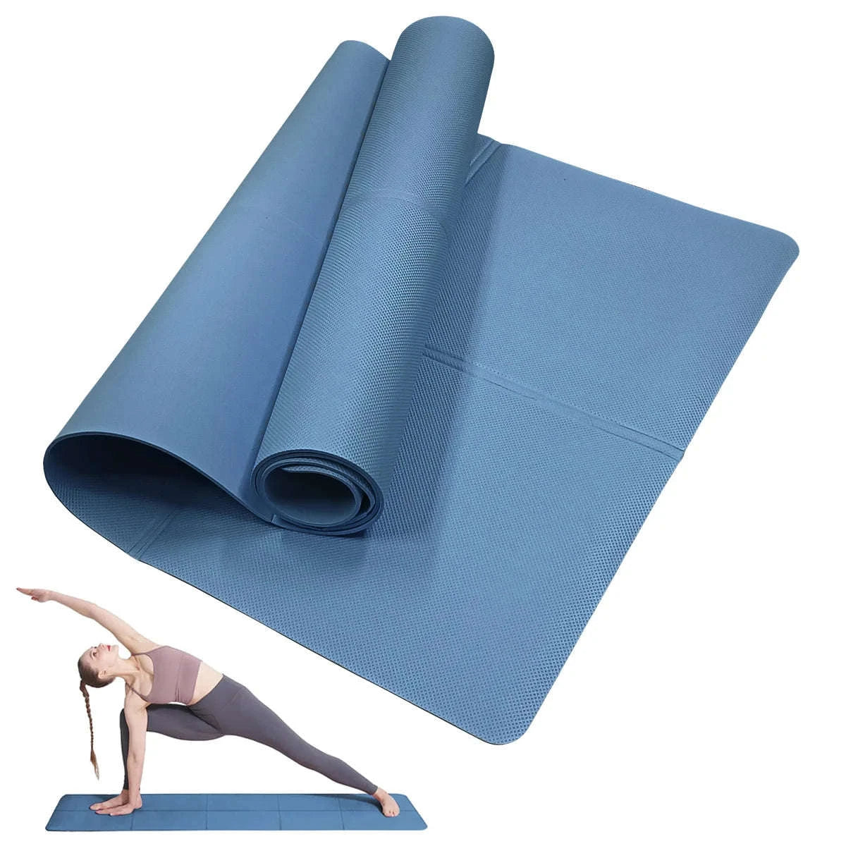 Premium 4mm EVA Yoga Mat for Pilates and Fitness-blue
