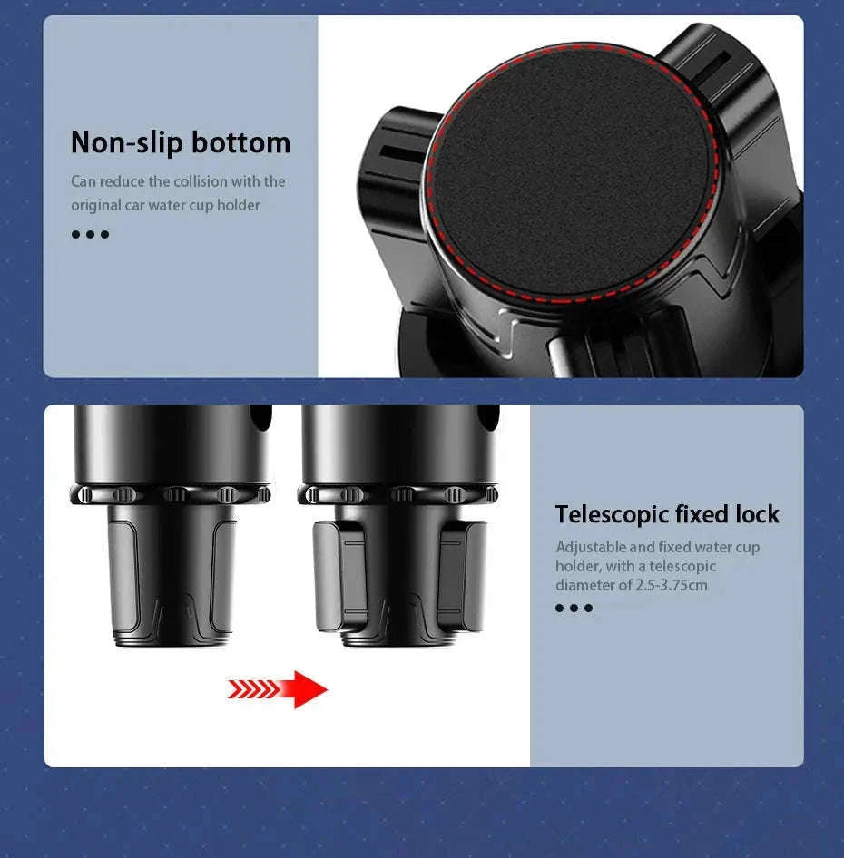 Premium Car Cup Holder Expander with Tray-Small