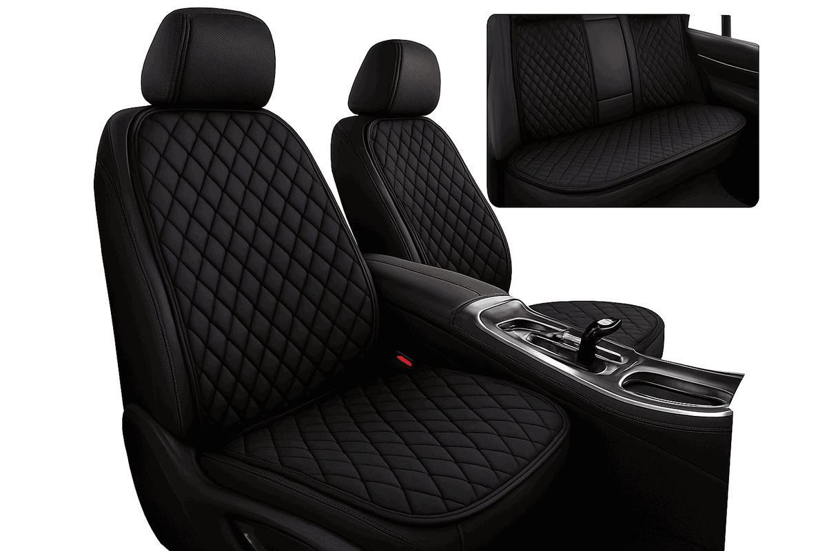 Premium Car Seat Cushion Leather Anti-Slip Breathable Car Seat Protector-Red front 1pc