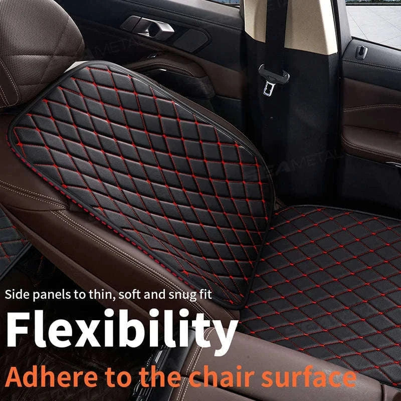 Premium Car Seat Cushion Leather Anti-Slip Breathable Car Seat Protector-Red front 1pc