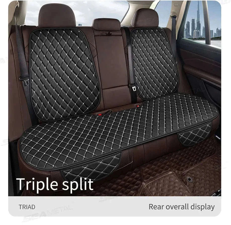 Premium Car Seat Cushion Leather Anti-Slip Breathable Car Seat Protector-Red front 1pc
