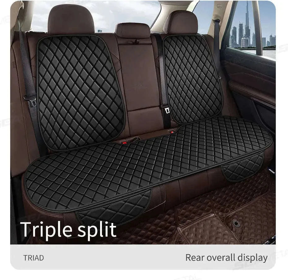 Premium Car Seat Cushion Leather Anti-Slip Breathable Car Seat Protector-Red front 1pc