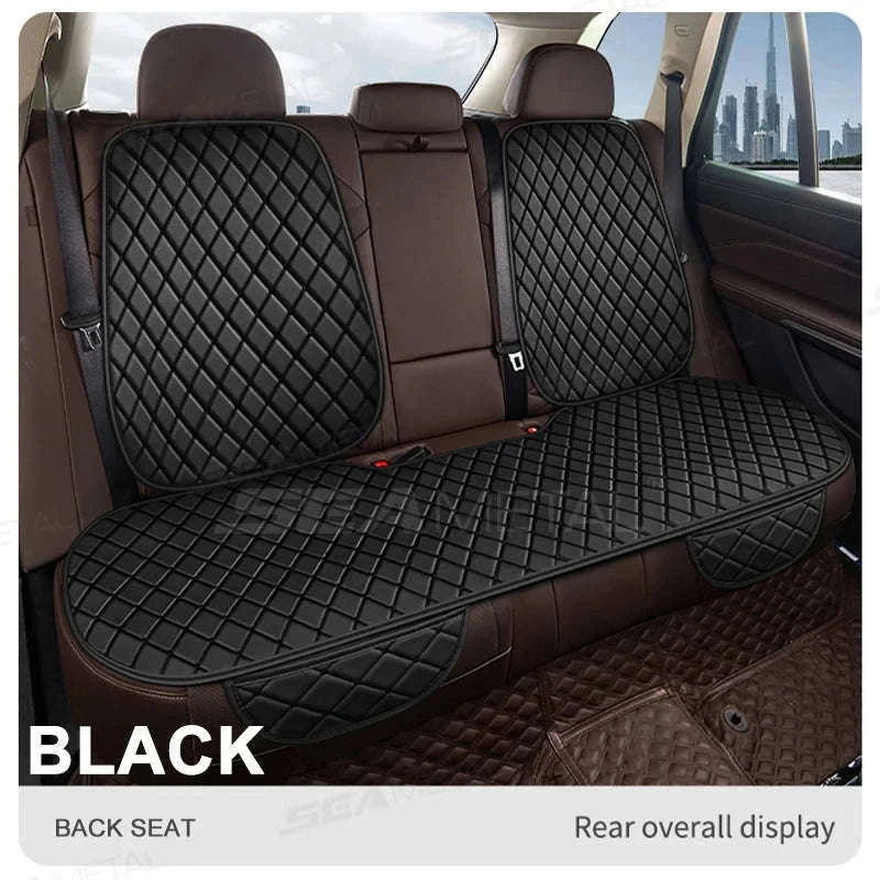 Premium Car Seat Cushion Leather Anti-Slip Breathable Car Seat Protector-Red front 1pc