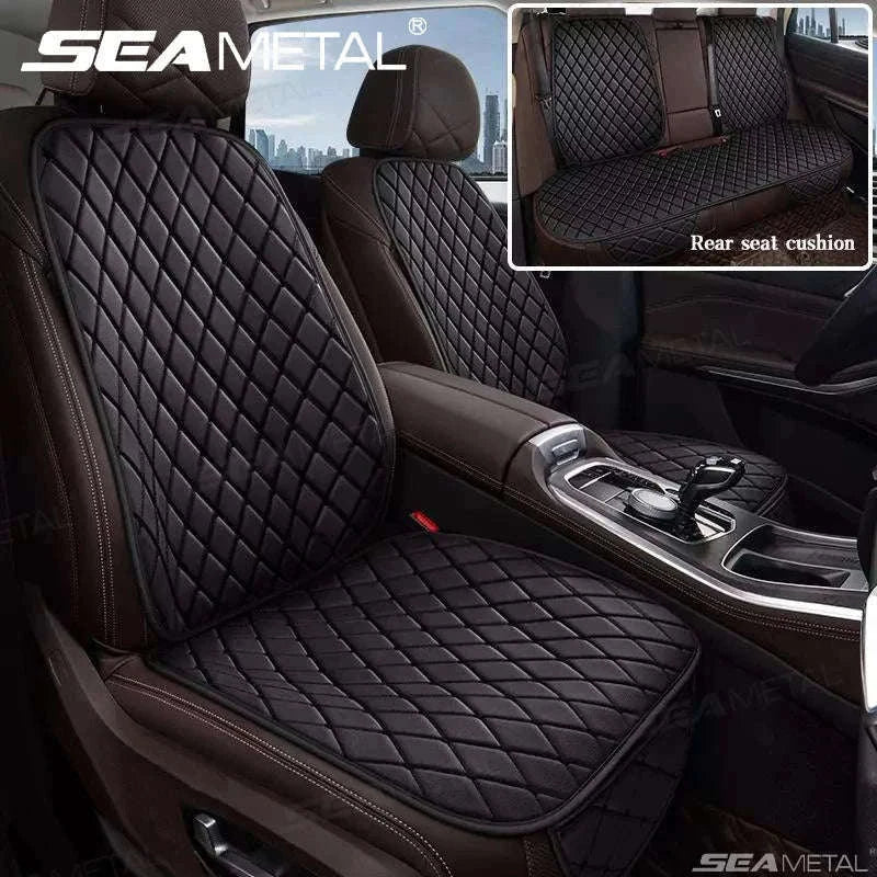 Premium Car Seat Cushion Leather Anti-Slip Breathable Car Seat Protector-Red front 1pc