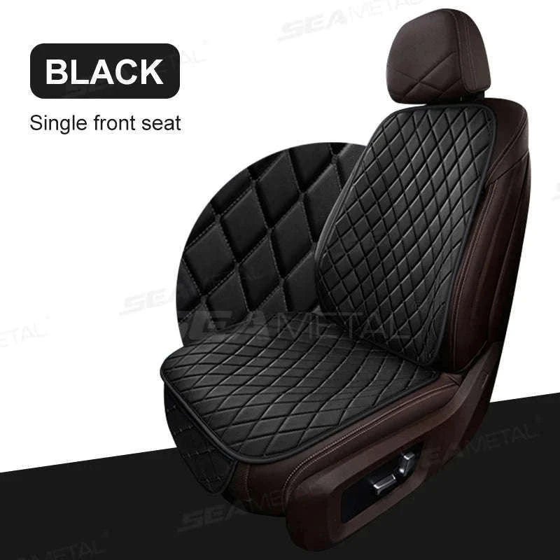 Premium Car Seat Cushion Leather Anti-Slip Breathable Car Seat Protector-Red front 1pc