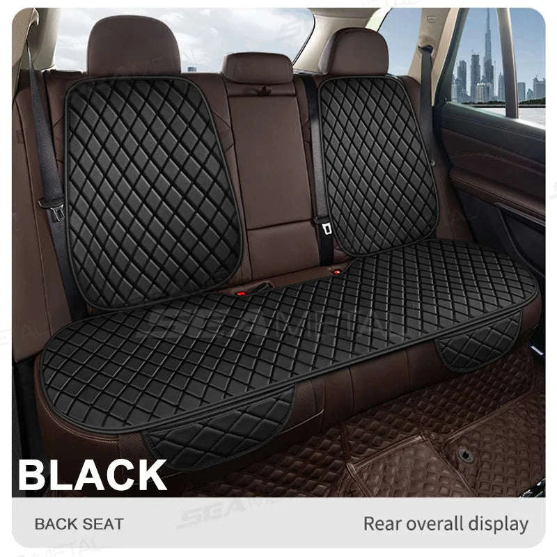 Premium Car Seat Cushion Leather Anti-Slip Breathable Car Seat Protector-Red front 1pc