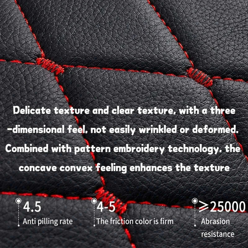 Premium Car Seat Cushion Leather Anti-Slip Breathable Car Seat Protector-Red front 1pc