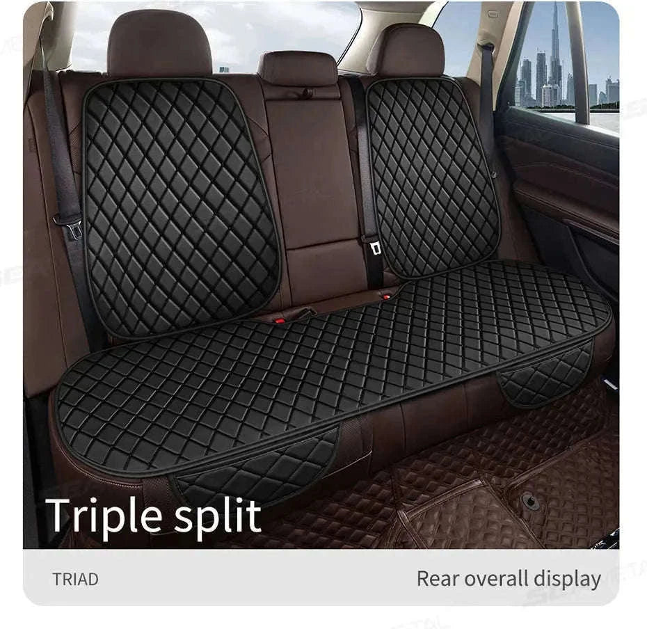 Premium Car Seat Cushion Leather Anti-Slip Breathable Car Seat Protector-Red front 1pc