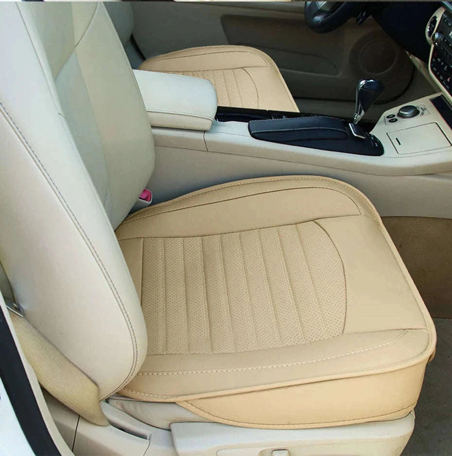 Premium PU Leather Car Seat Cover-BEIGE front 1 PC
