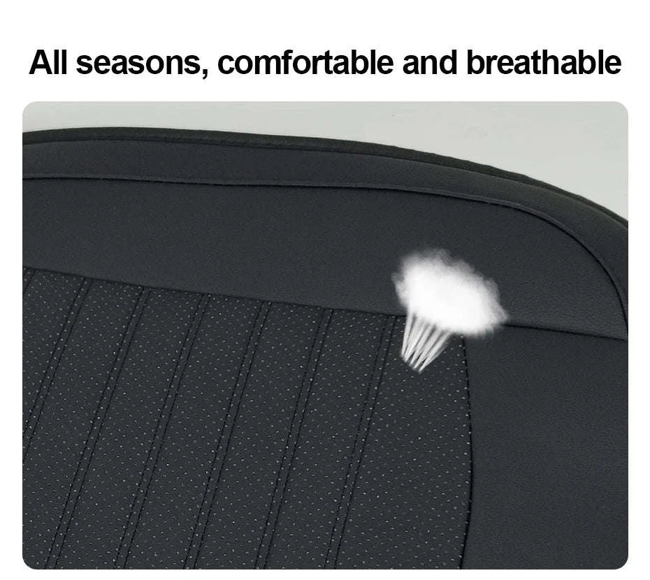 Premium PU Leather Car Seat Cover-BEIGE front 1 PC