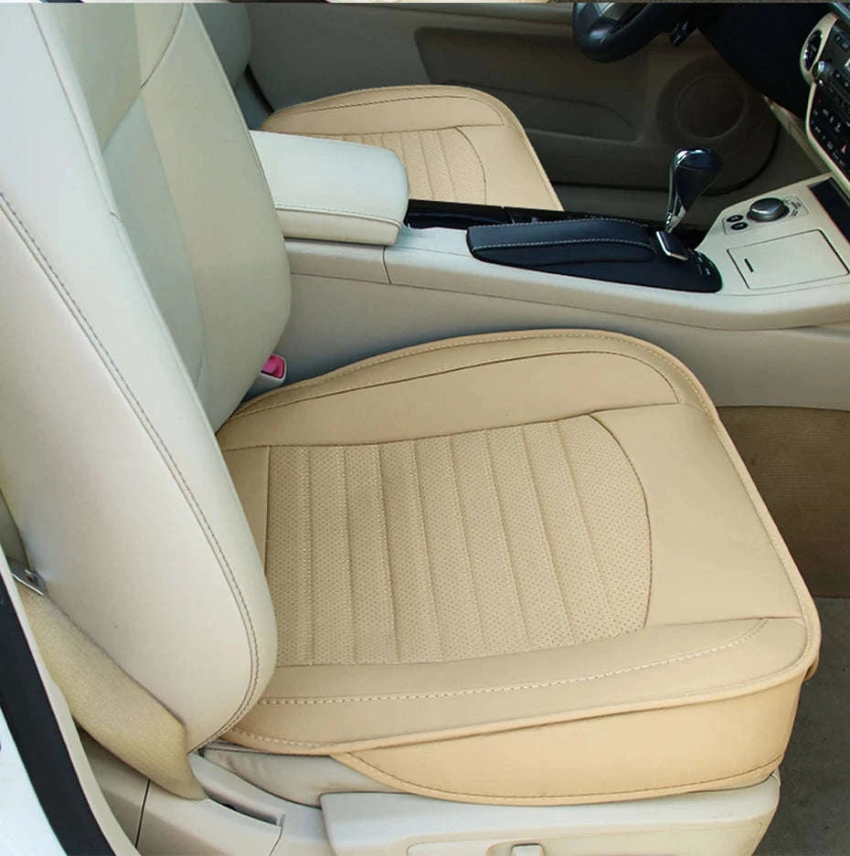 Premium PU Leather Car Seat Cover-BEIGE front 1 PC