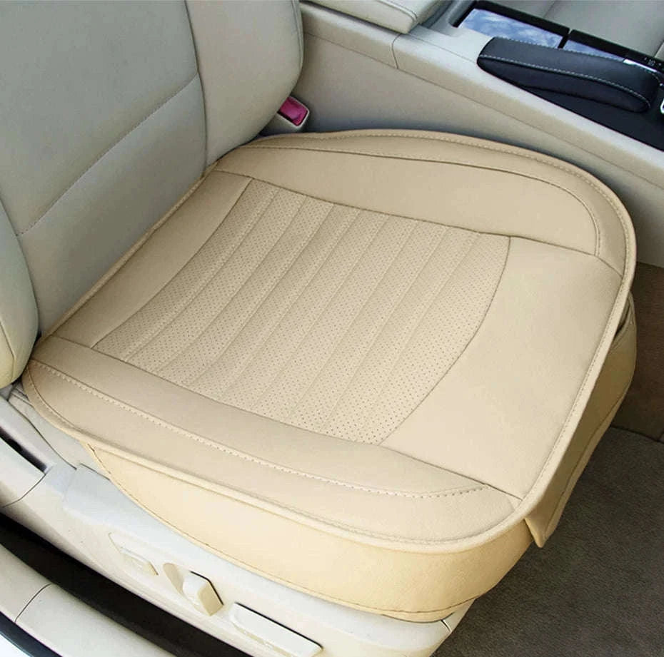 Premium PU Leather Car Seat Cover-BEIGE front 1 PC