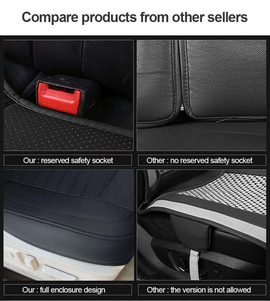 Premium PU Leather Car Seat Cover-BEIGE front 1 PC