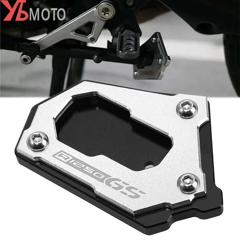 Premium Side Stand Extension Pad for BMW R1250GS and R1200GS-Silver Blue-R1250GS