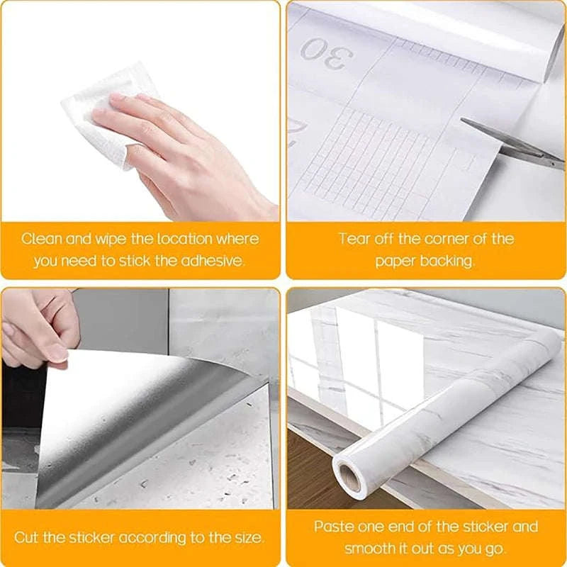 Premium Waterproof PVC Vinyl Wallpaper – Peel & Stick Marble Film-5 / 40cmX3m