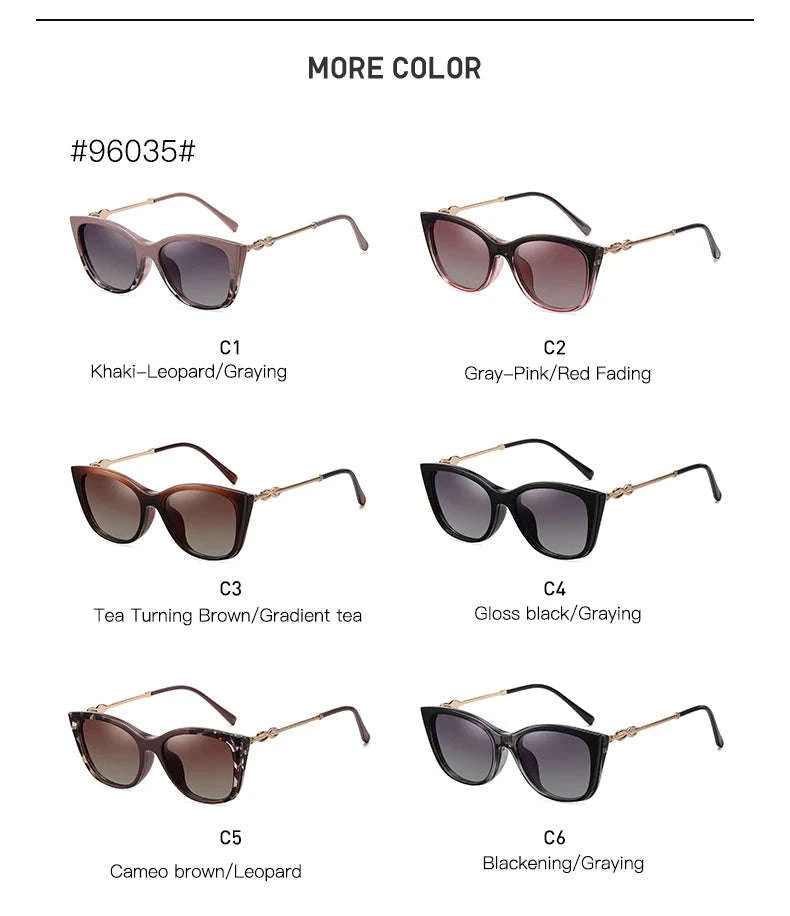 Prescription Sunglasses Cat-Eye Magnetic Clip-On Eyeglasses-C6 / Progressive / 1.56|Anti Blue Ray