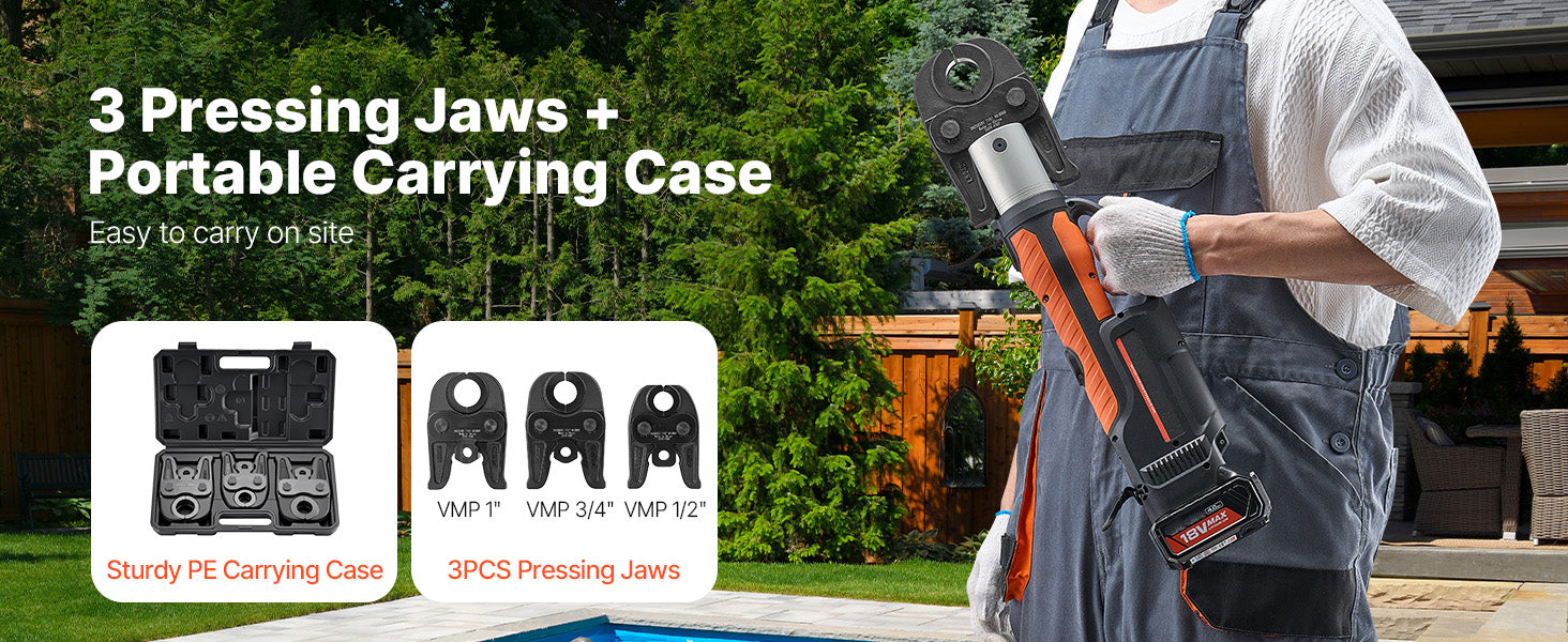 MegaPress Pressing Jaws Set 1/2", 3/4", 1" for Carbon Steel Pipes